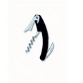 Curved Nickel Plated Corkscrew w/Black Plastic Handle